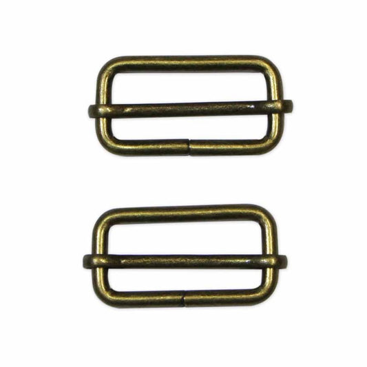 Metal Slide Buckle - 32mm (1 1/4″) - Antique Gold - 2 pcs