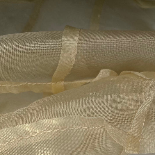 Quilted Silk Organza - 56” - Beige