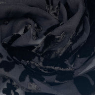 Floral Burnout Silk Chiffon - Black