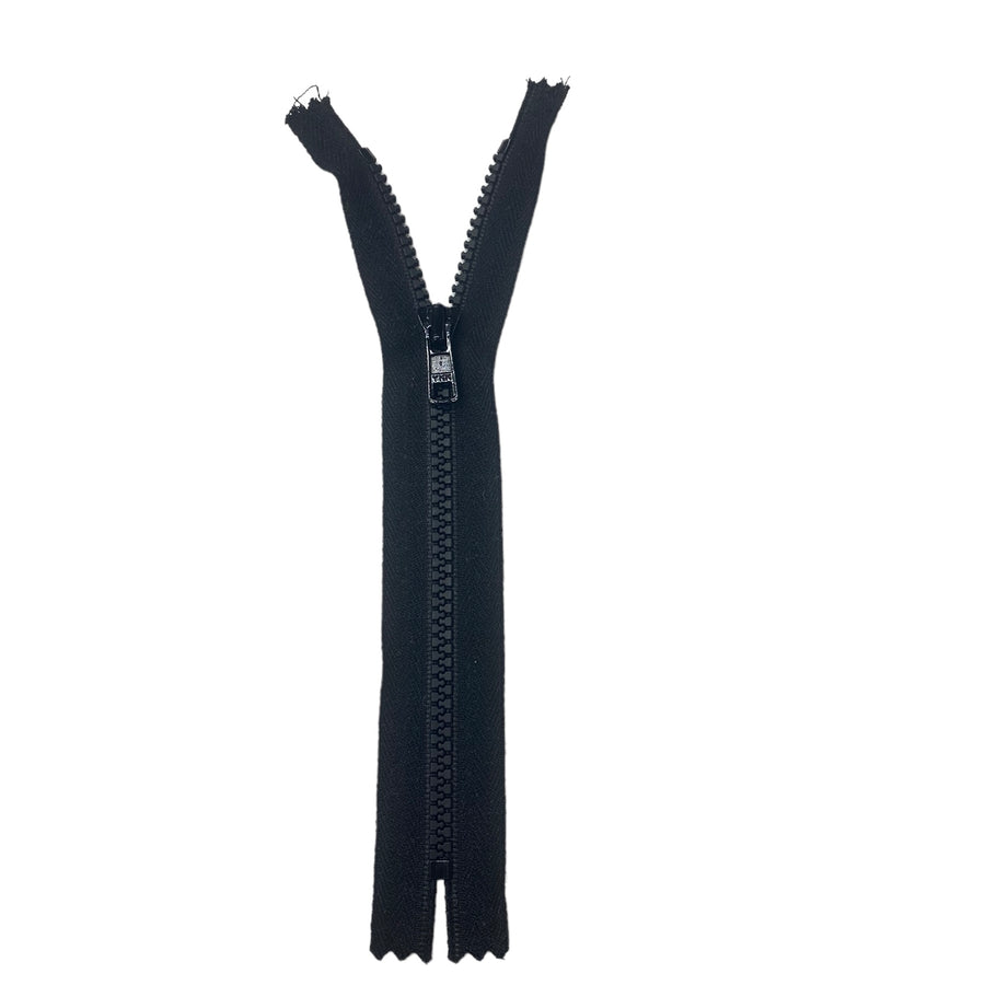 Regular Molded Tooth Zipper - YKK - 8” - Black