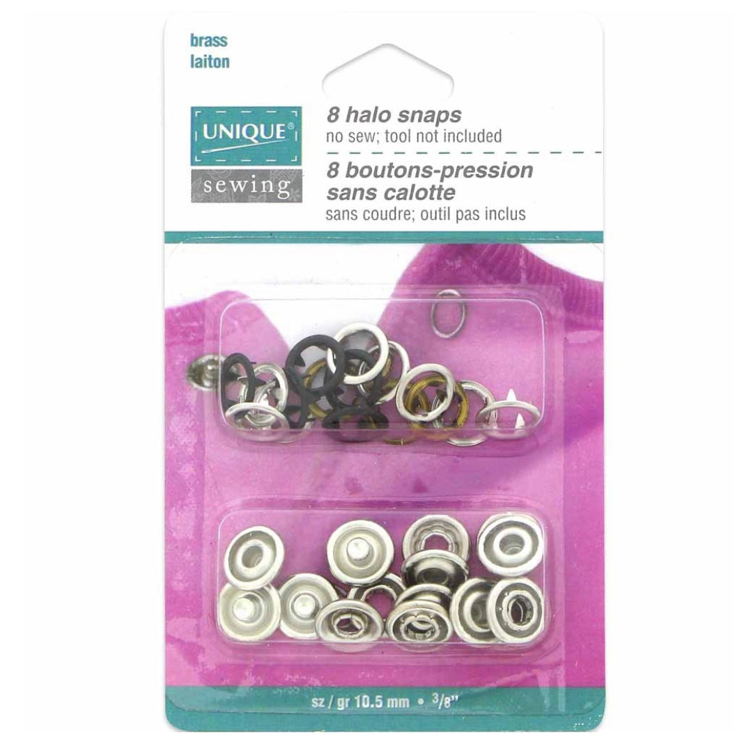 Halo Snaps - 11mm (3/8″) - Silver - 8 Sets