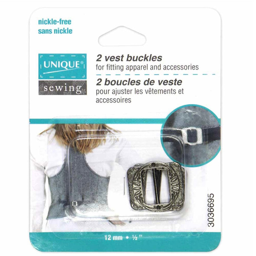 Vest Buckles - 12mm (1/2″) - Gunmetal - 2 pcs