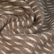 Patterned Wool Coating Diagonal Stripes - Brown/Cream