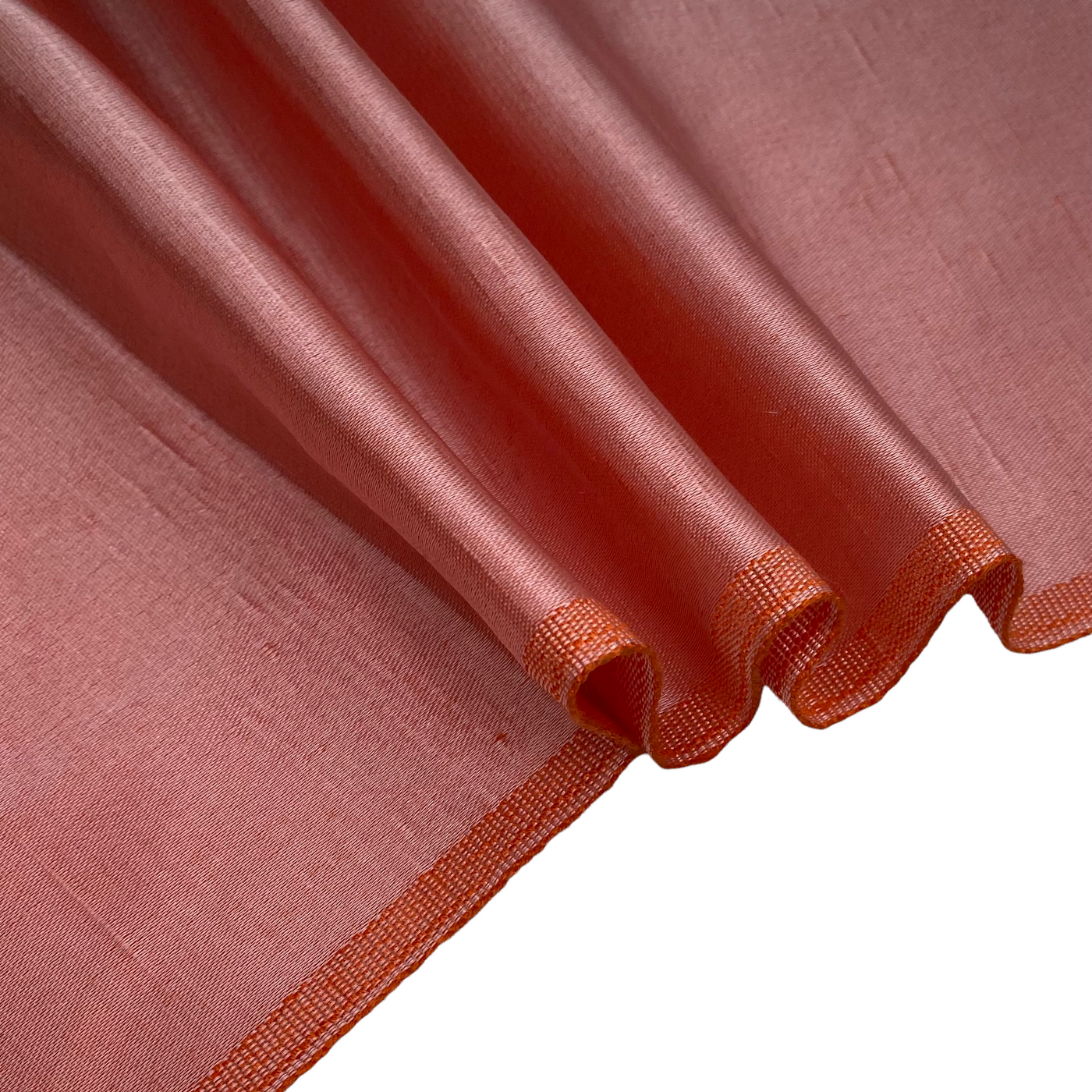 Polyester Shantung Satin - 48” - Orange/White