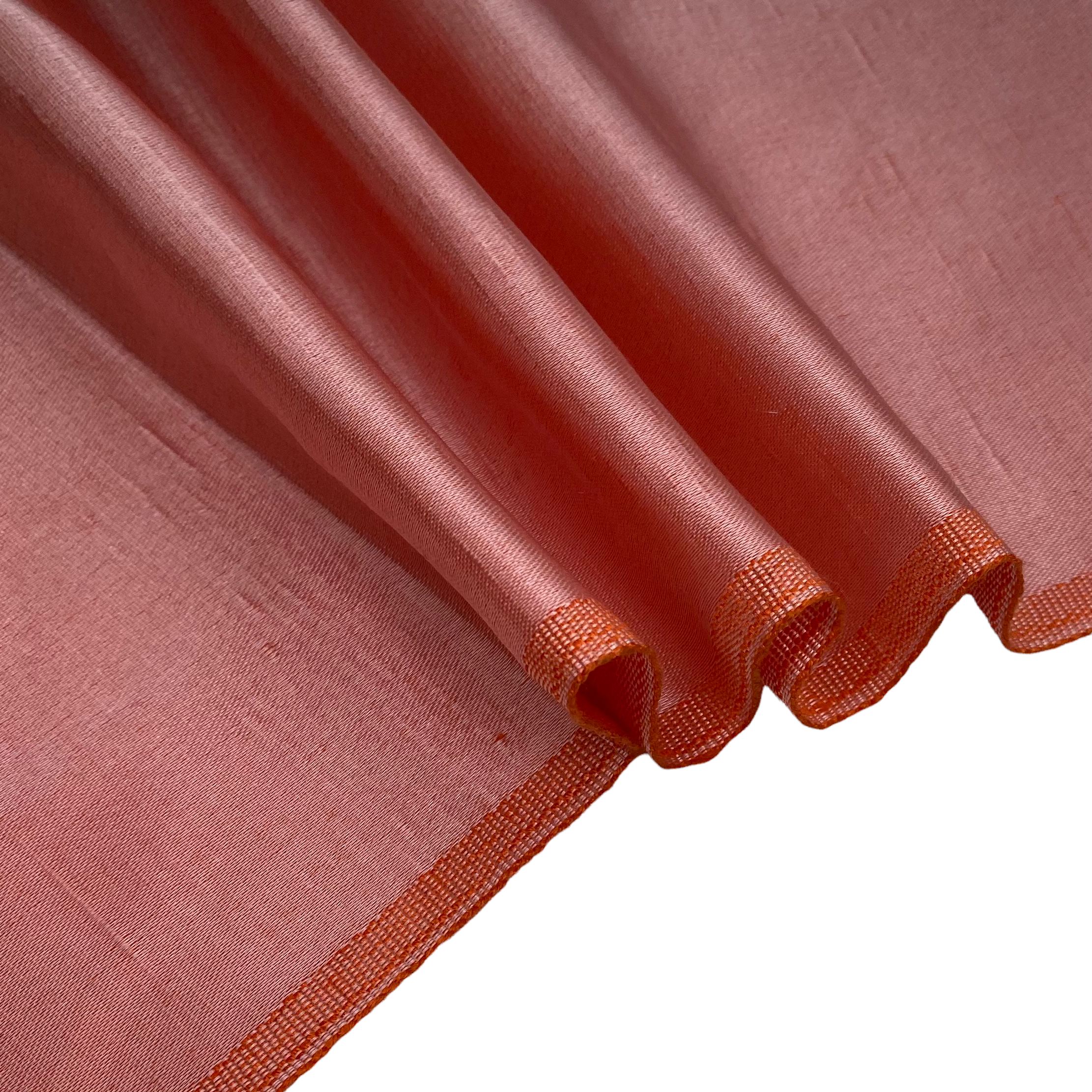 Polyester Shantung Satin - 48” - Orange/White