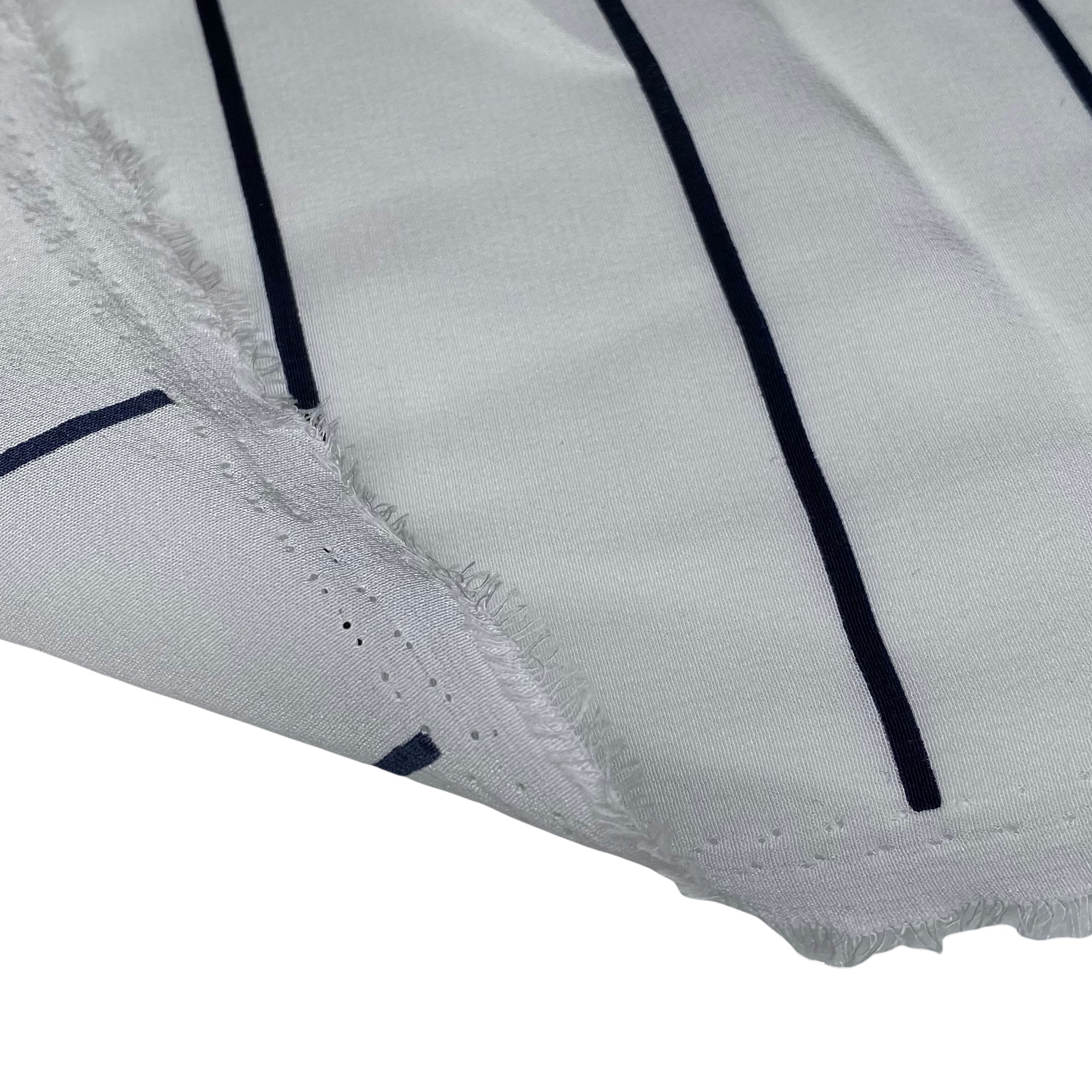 Striped Silk Georgette - White/Navy