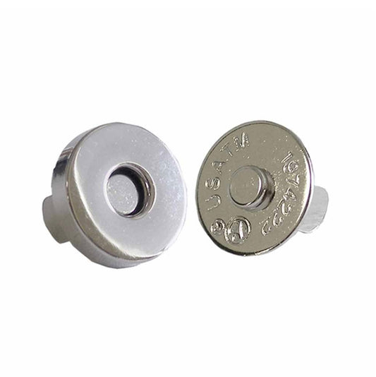 No-Sew Magnetic Closure - 18mm - Silver - 1 set