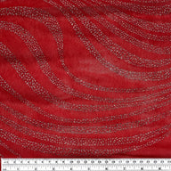Stretch Mesh - Silver Glitter Design - Red / Silver