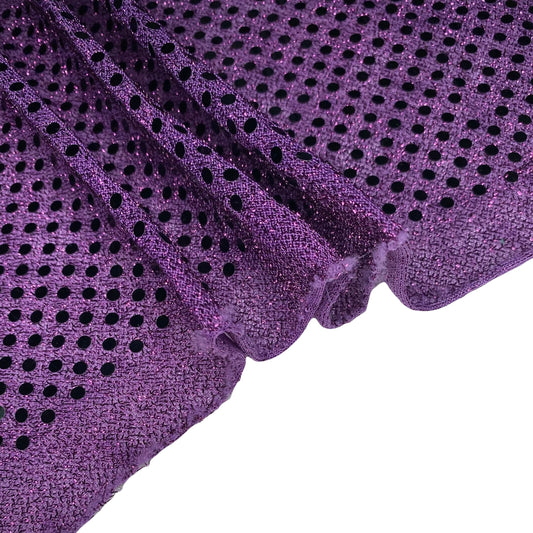 Faux Sequin Shiny Confetti Dot Knit - 44” - Violet