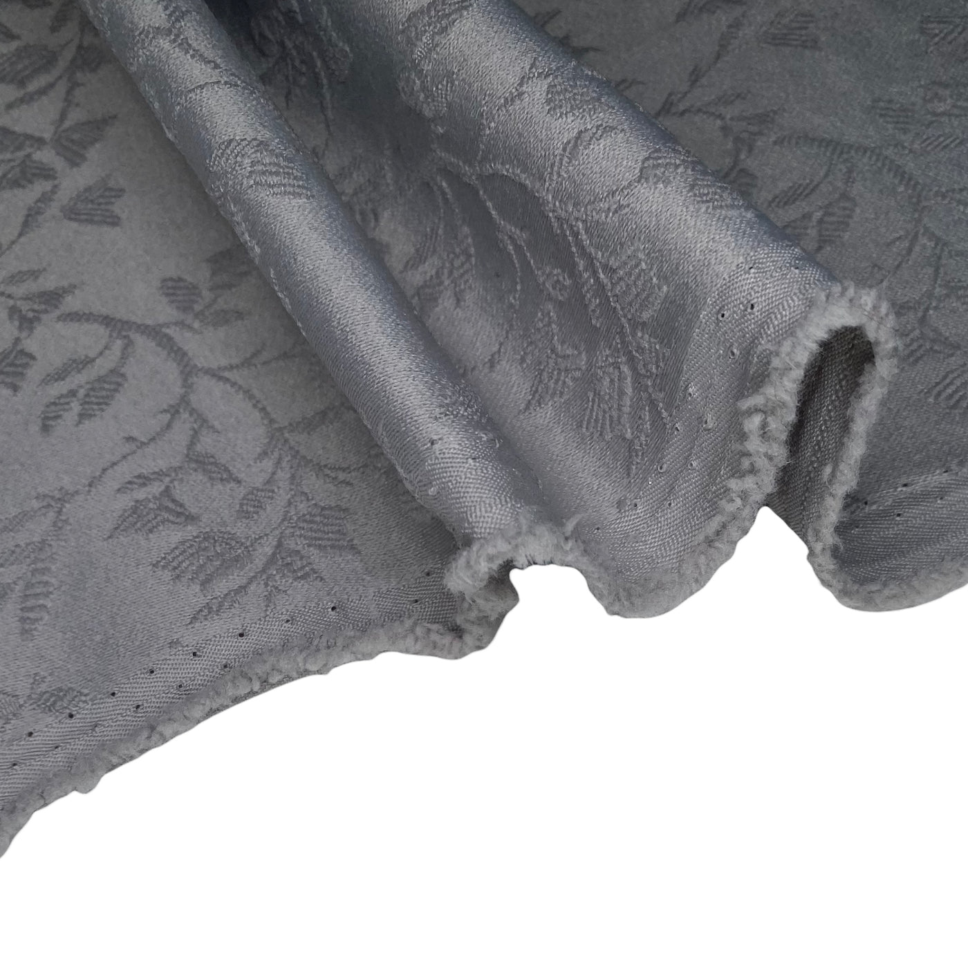 Floral Polyester Brocade - Grey