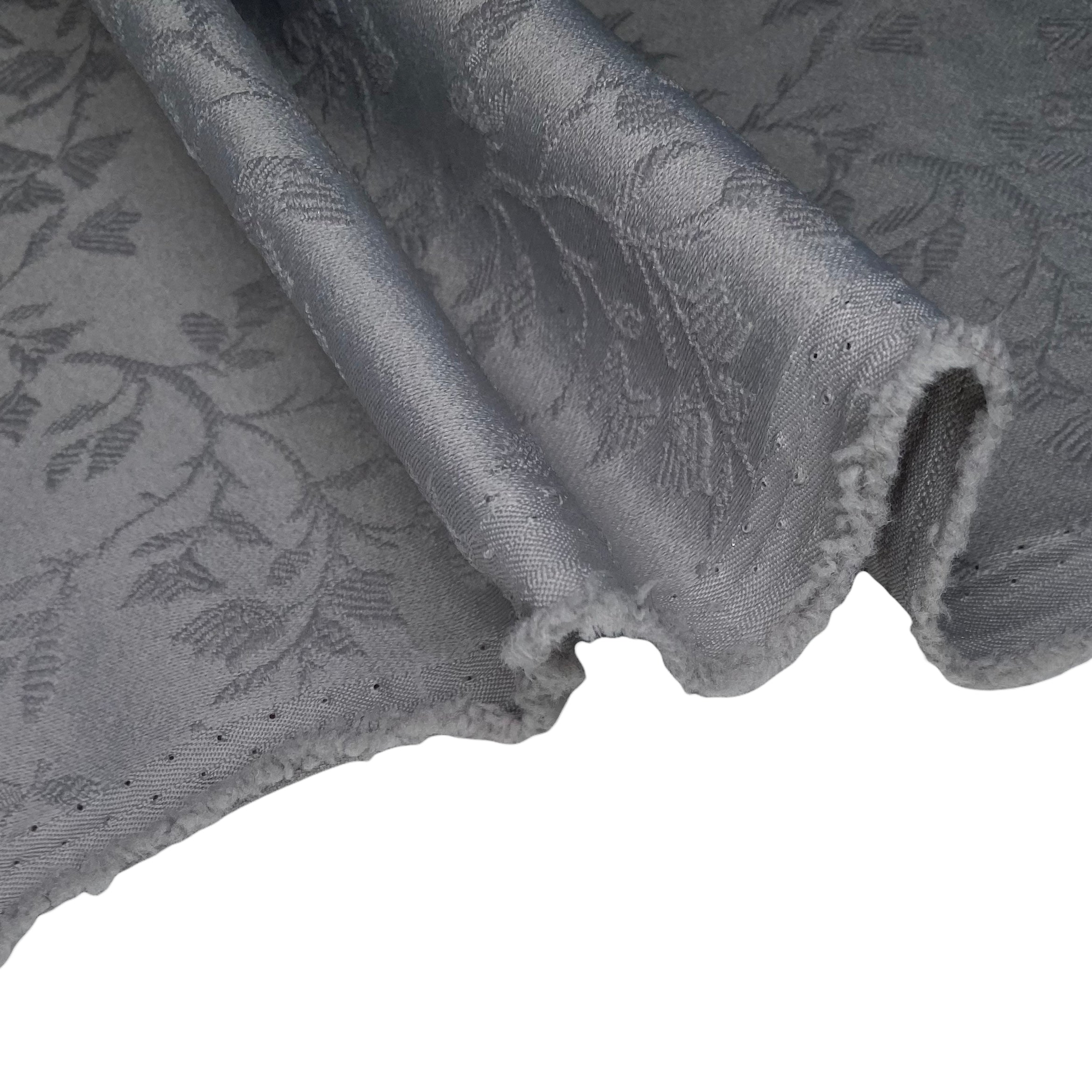 Floral Polyester Brocade - Grey