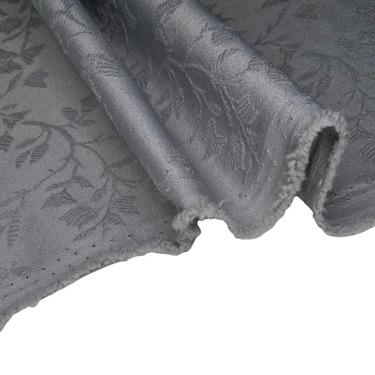 Floral Polyester Brocade - Grey