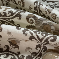 Oxus Printed Linen - Designer Remnant - Lewis & Wood - Ivory/Brown