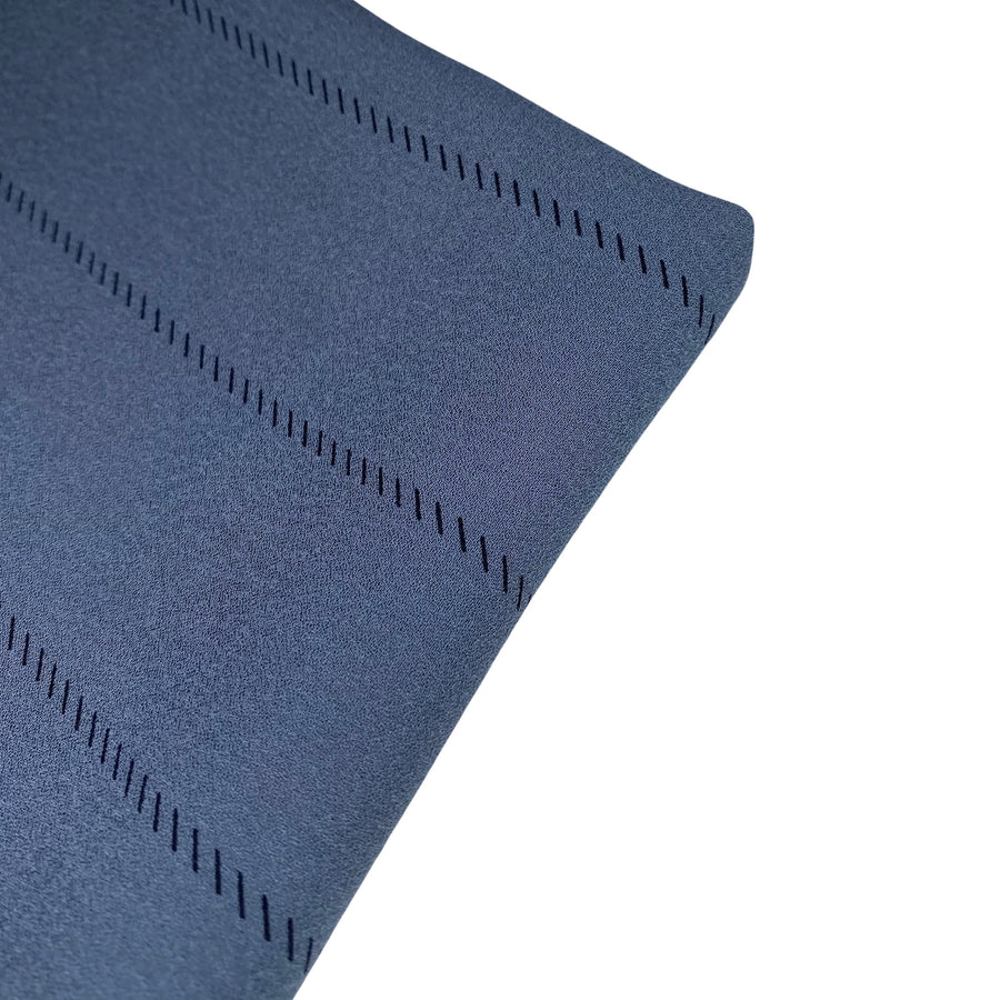 Striped Silk Crepe - 44” - Blue/Black