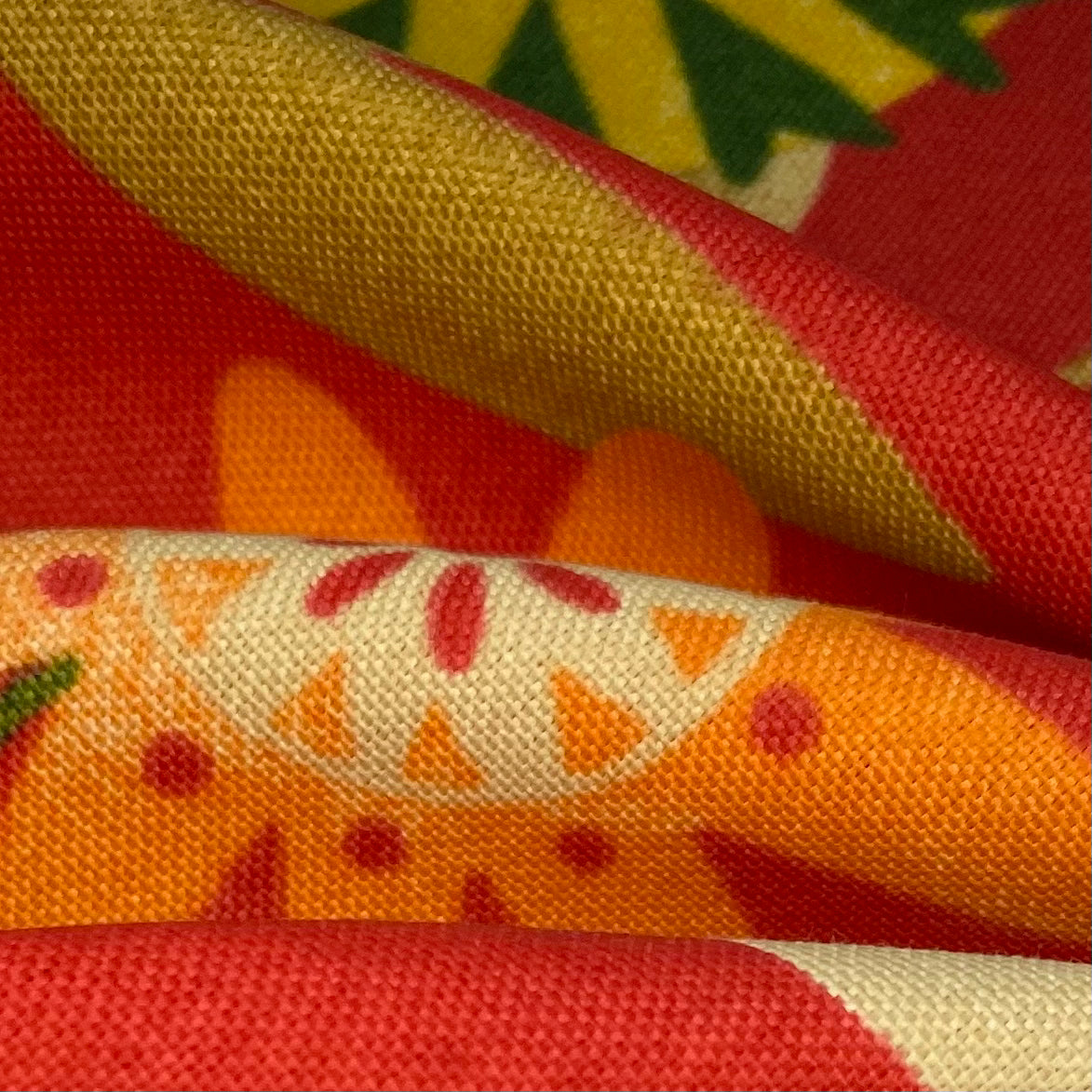 Floral Indoor/Outdoor Upholstery - 56” - Red/Yellow