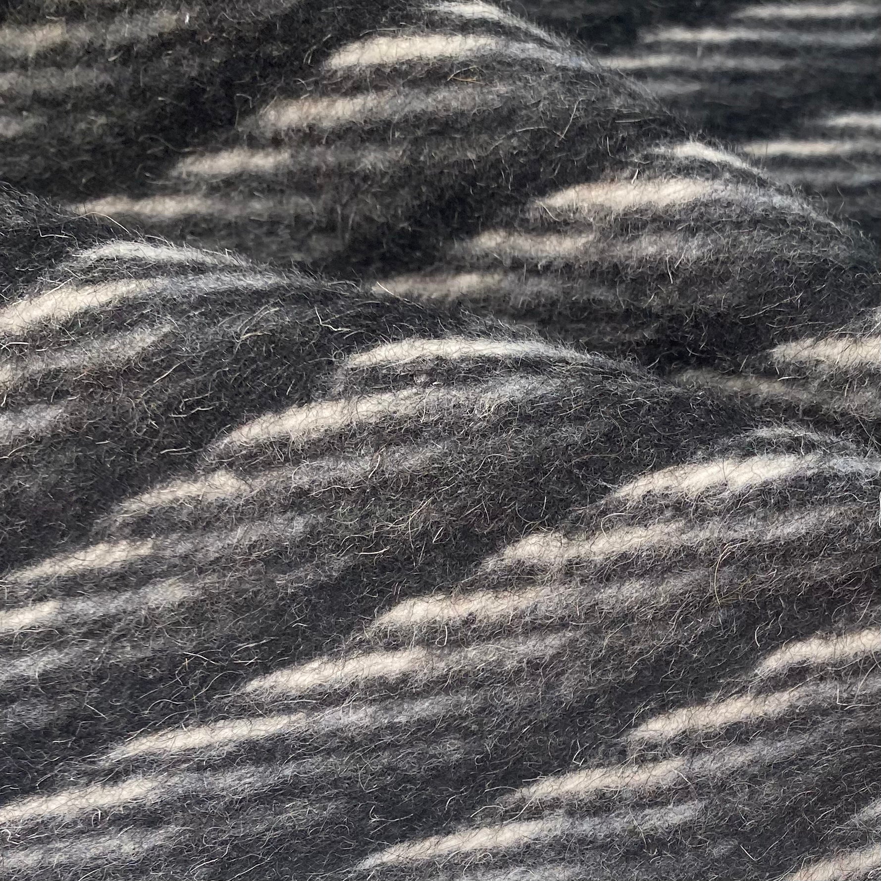 Wool Coating - Striped - Black/White/Grey