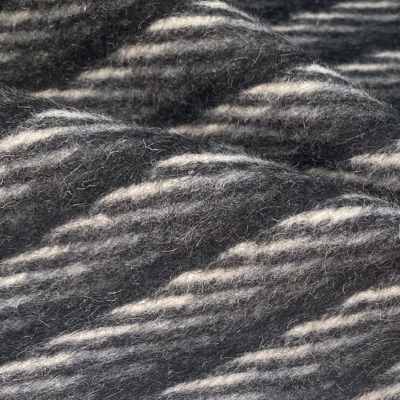 Striped Wool Coating - Black/White/Grey