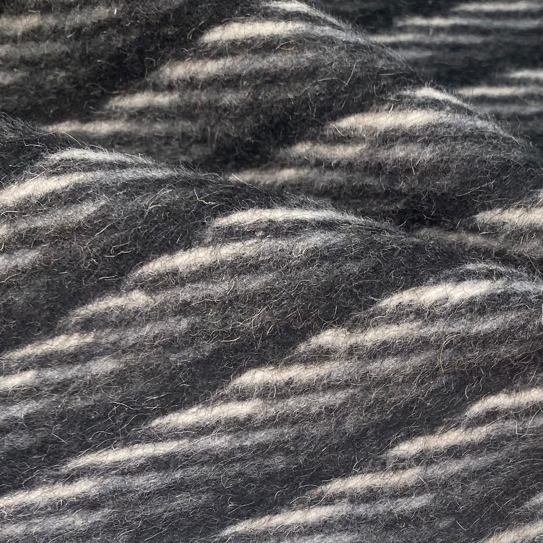 Striped Wool Coating - Black/White/Grey