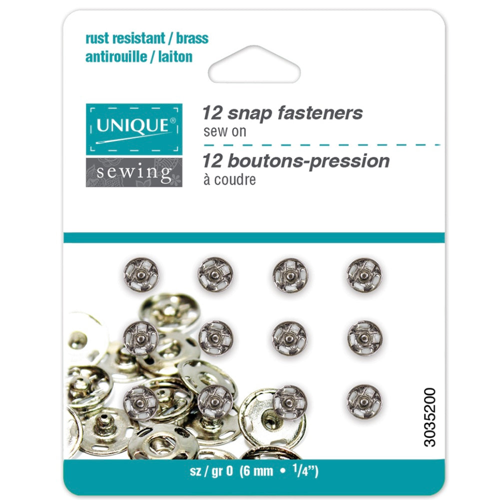 Sew On Snap Fasteners - 11mm (7/16″) - 10  sets - Black