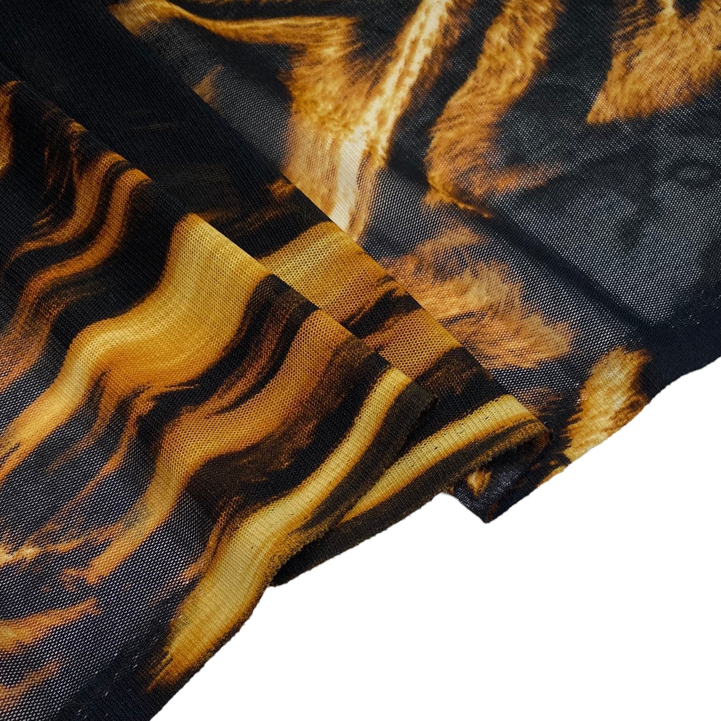 Printed Stretch Mesh - Animal Print - Brown/Black