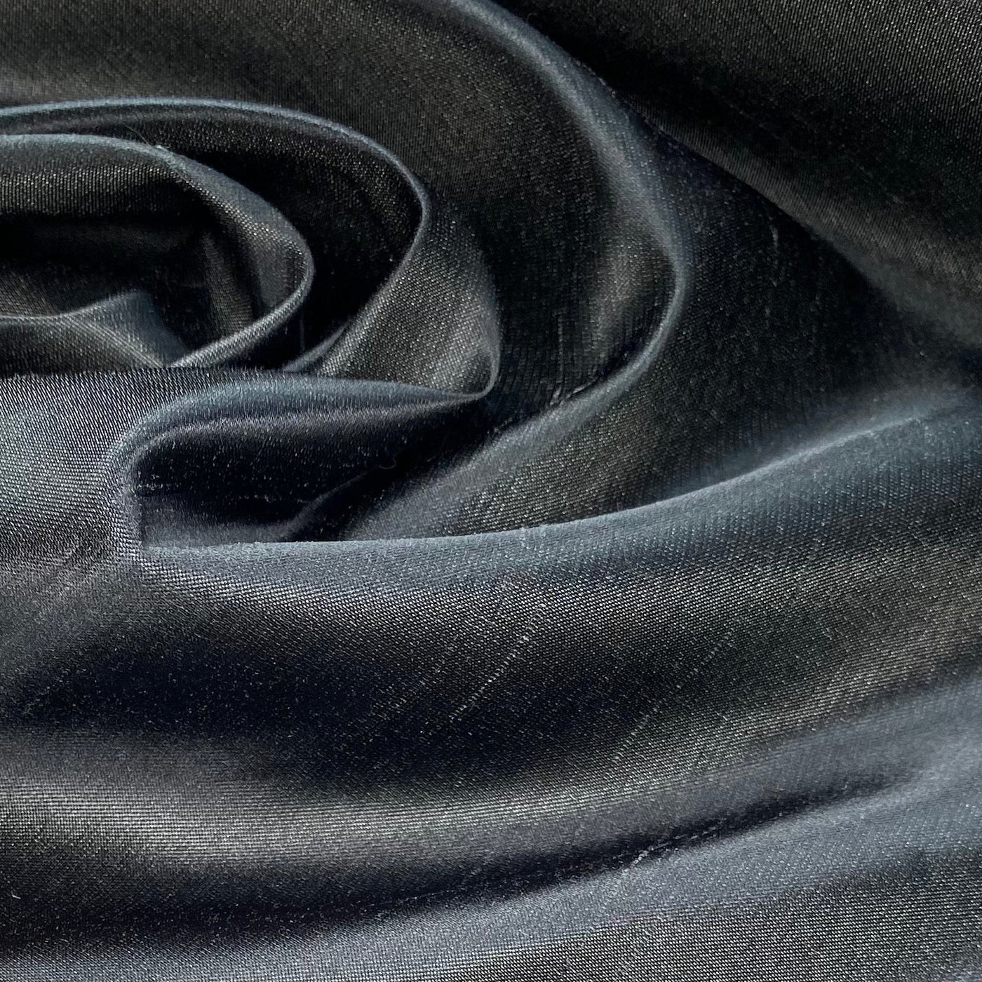 Polyester Shantung Satin - 56” - Black/Grey