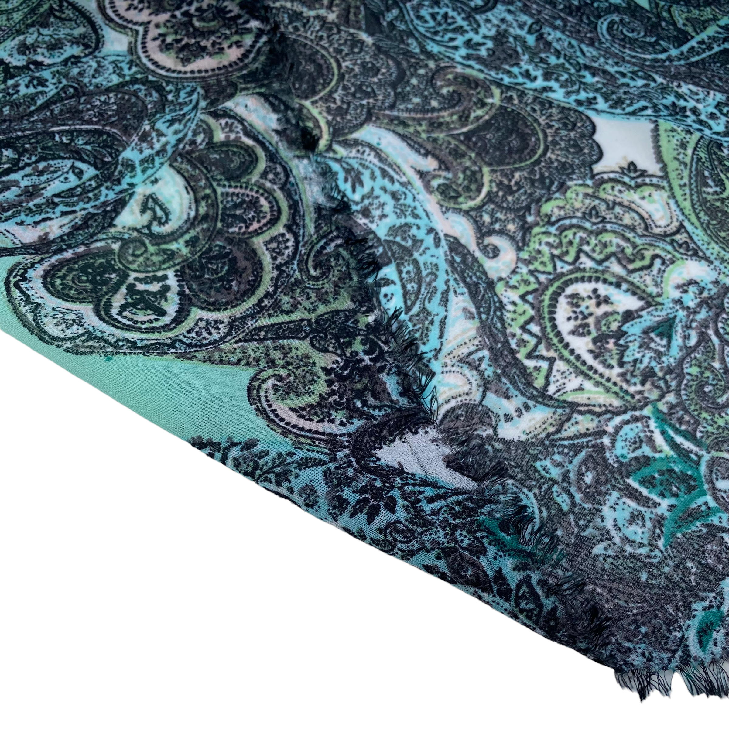 Paisley Polyester Chiffon - 58” - Mint