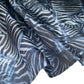 Printed China Silk - Zebra - Blue/Black
