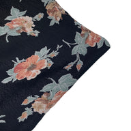 Floral Printed Lightweight Polyester - ” - Black