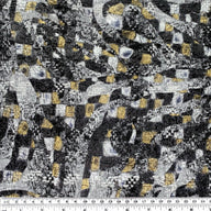 Two Faced Soft Faux Wool Tweed Boucle Coating - Metallic Print
