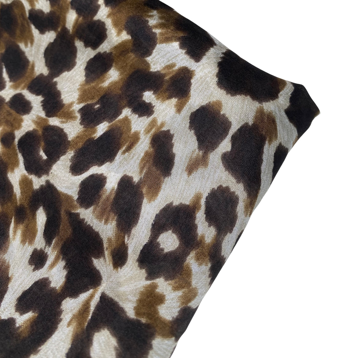 Printed China Silk - Cheetah - Brown