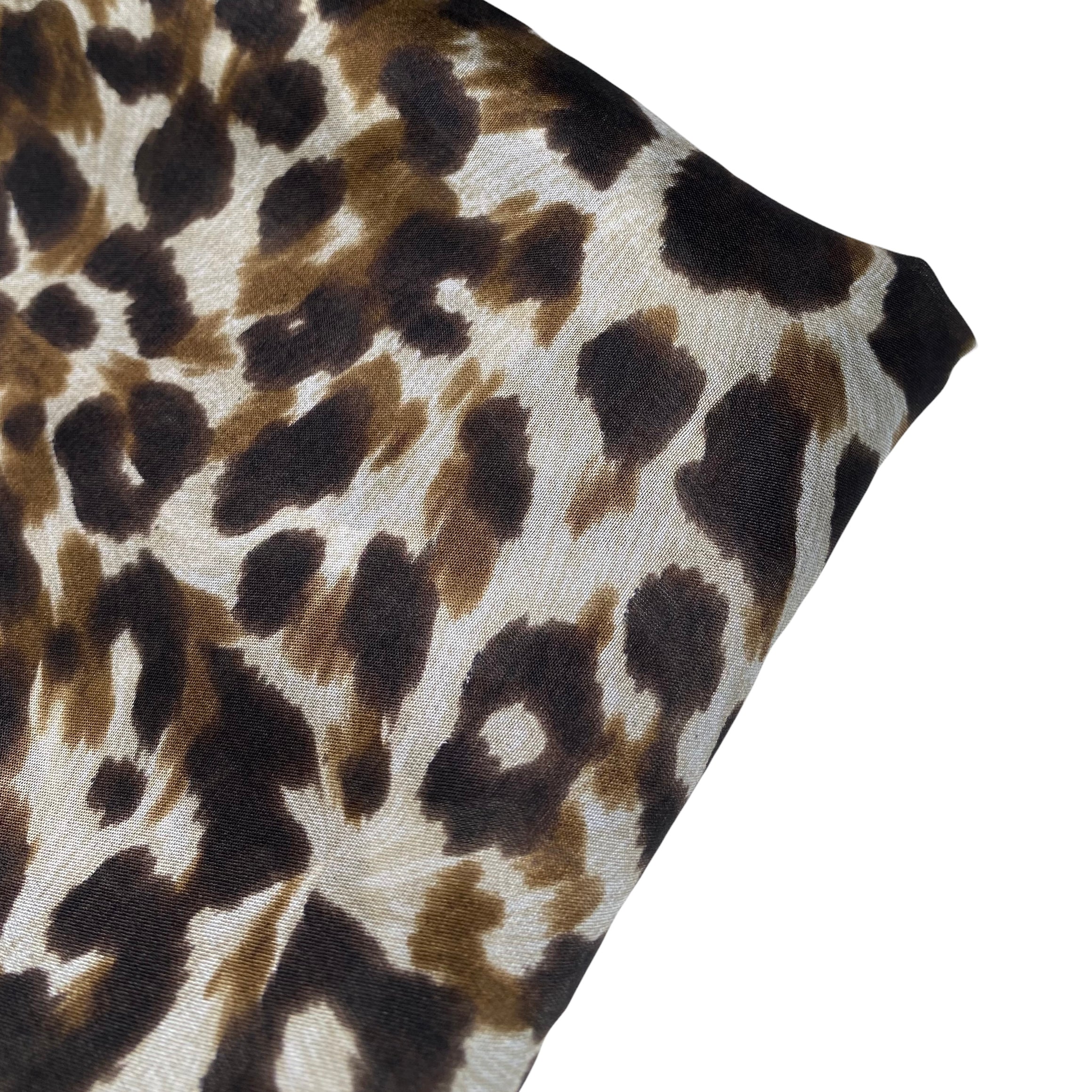 Printed China Silk - Cheetah - Brown