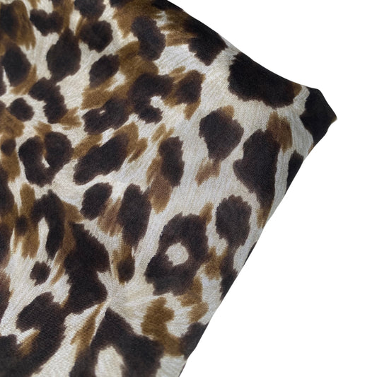 Printed China Silk - Cheetah - Brown