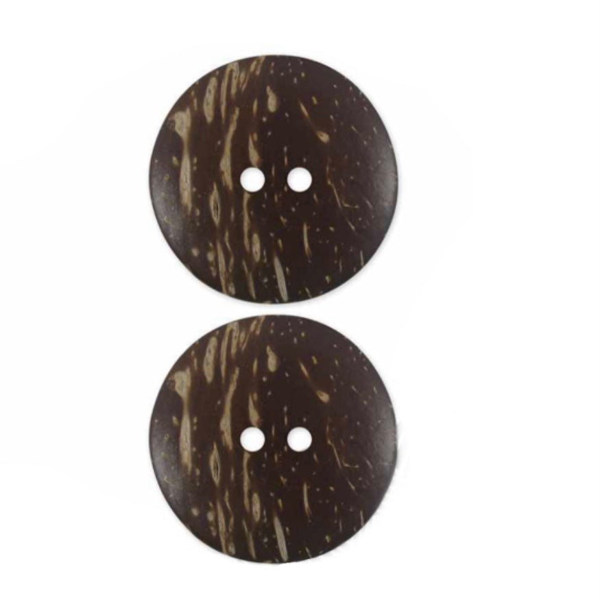 Two Hole Coconut Button -  51mm - Brown - 1 Count