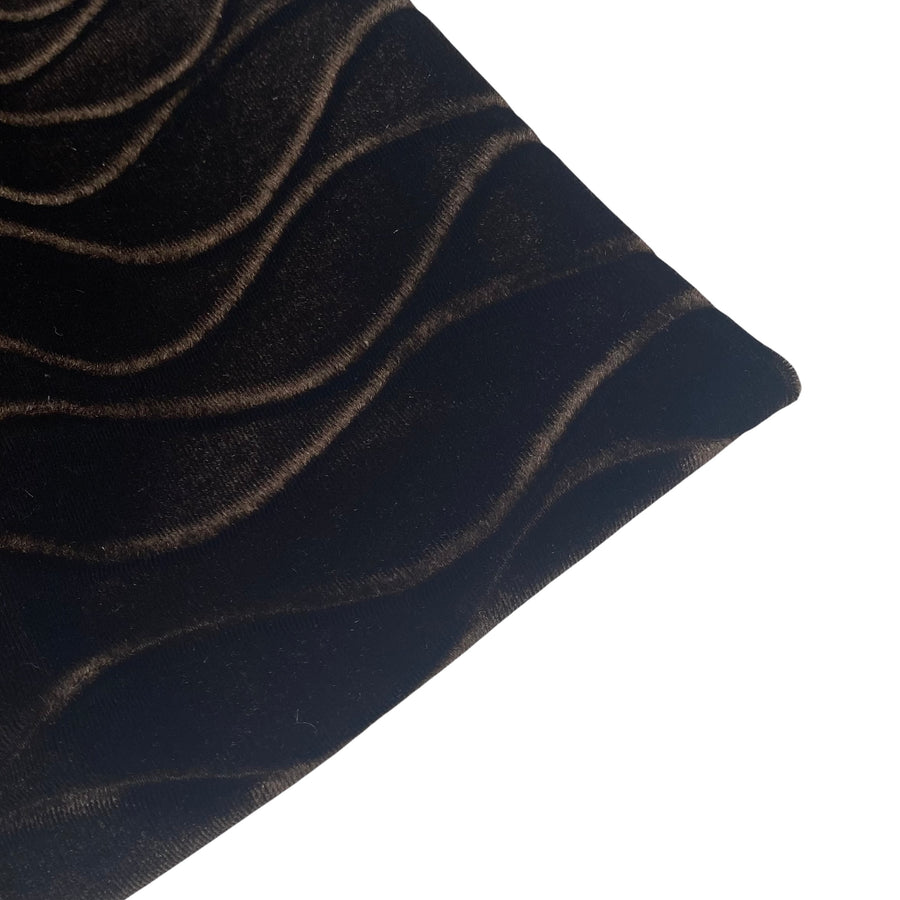 Embossed Patterned Stretch Velvet - Dark Brown
