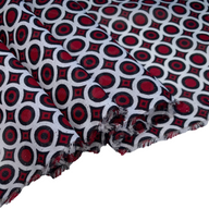 Printed Polyester Chiffon - Circles - Black/White/Red