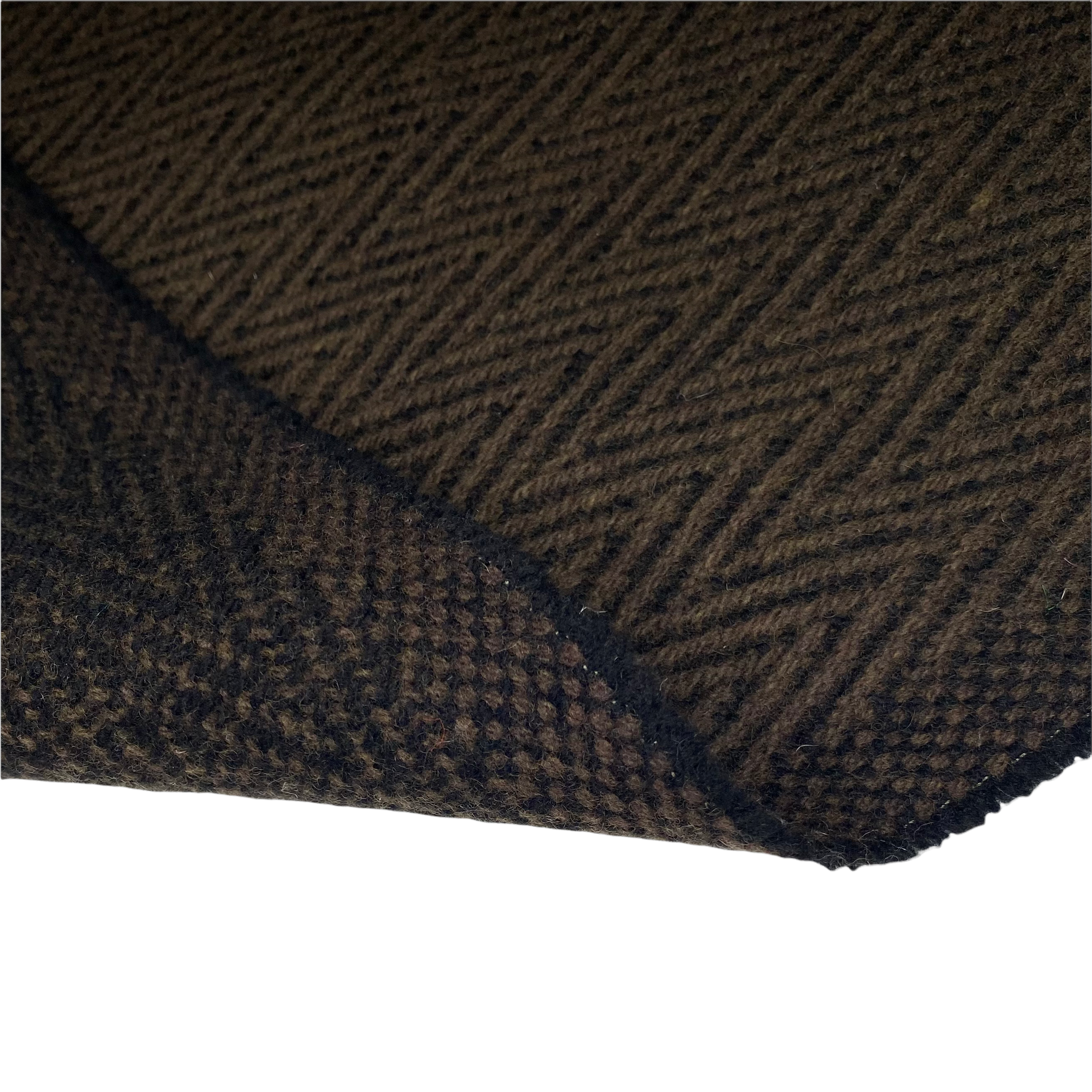 Chevron Wool Coating - Brown