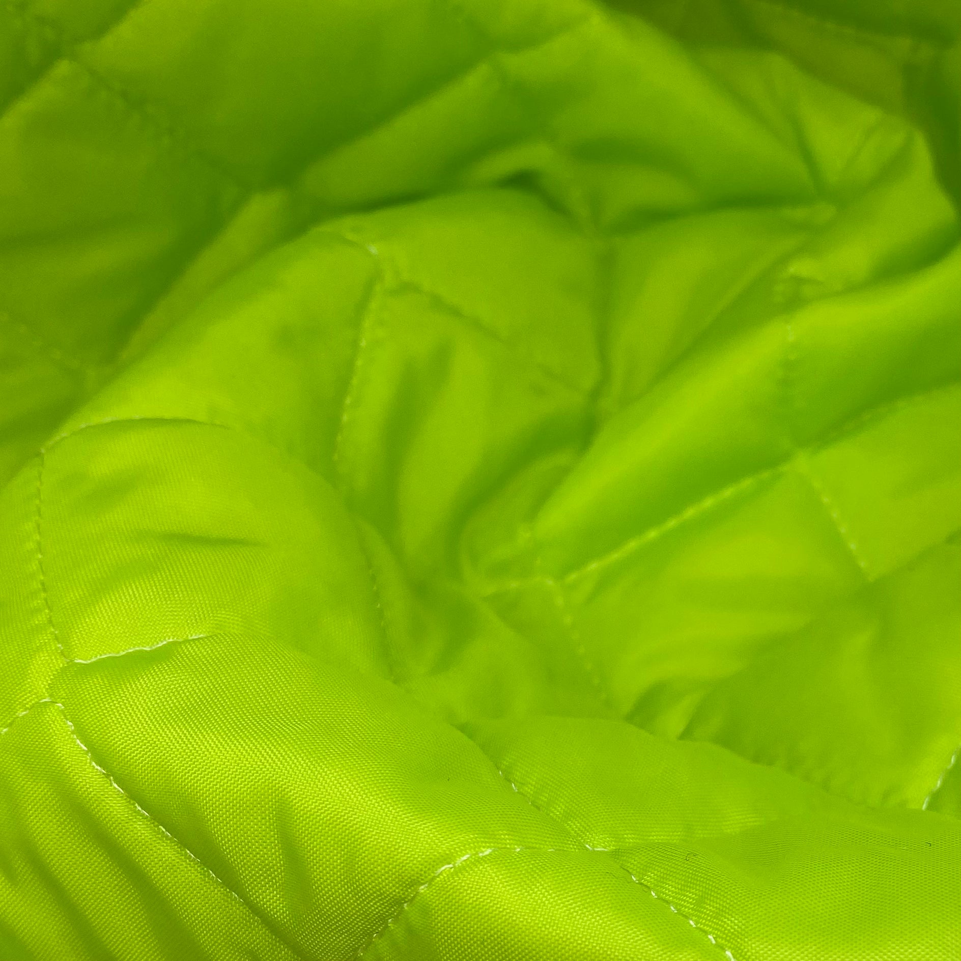 Quilted Nylon - Square - Neon Yellow