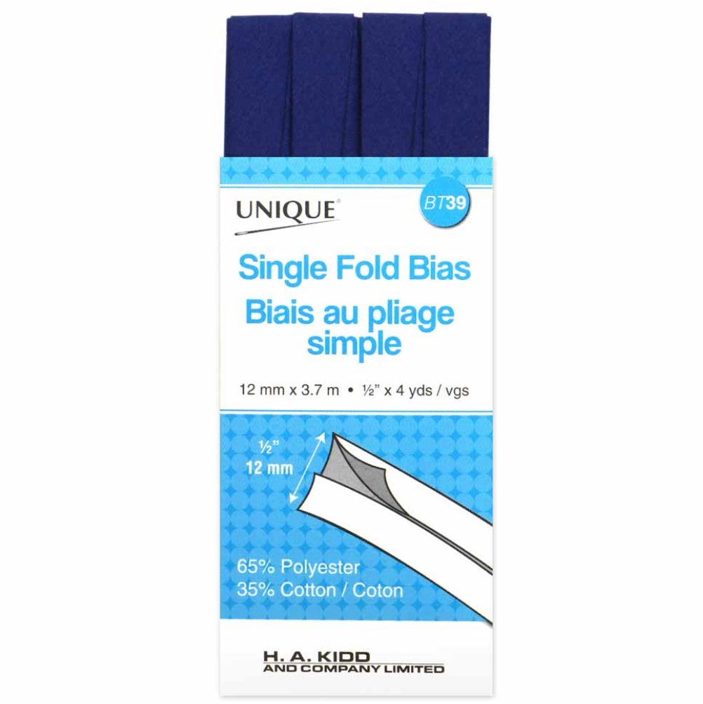 Single Fold Bias Tape - 12mm x 3.7m