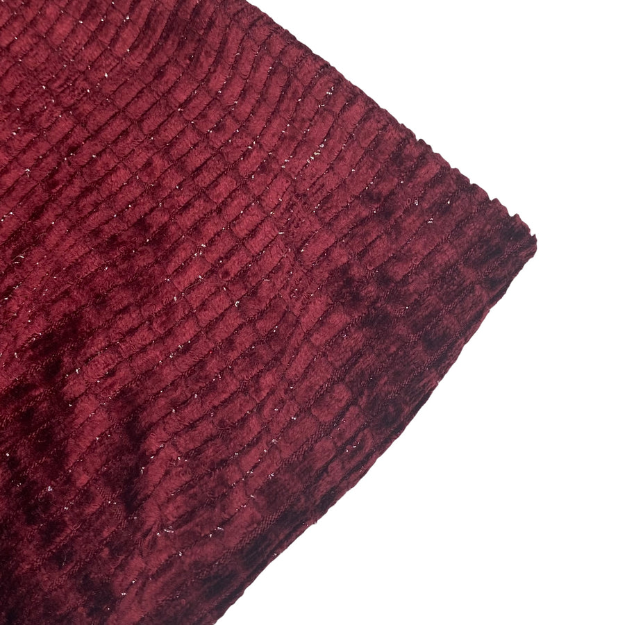 Sparkle Stretch Velvet - Burgundy/Silver