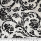 Damask Silk Shantung - White/Black