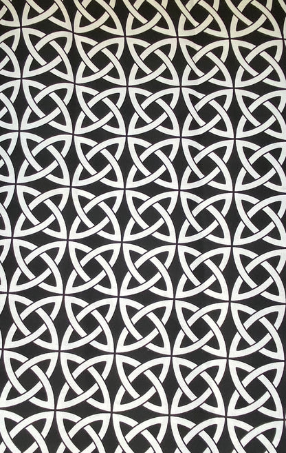 Printed Outdoor Upholstery - Celtic Knot - Black/White