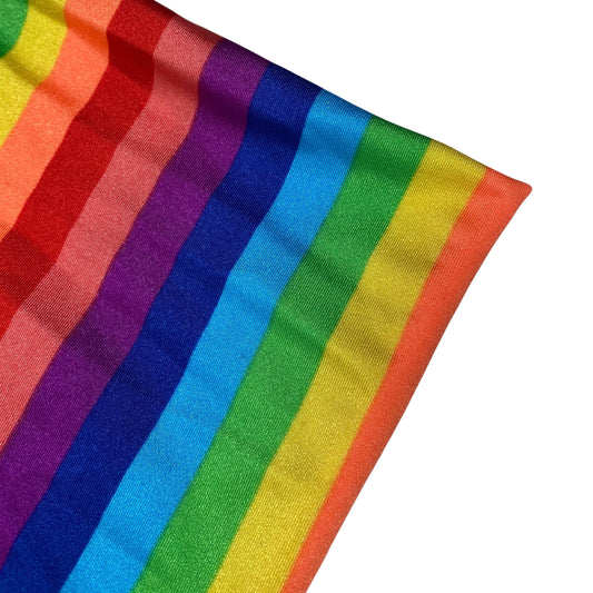 Striped Nylon Spandex - Rainbow