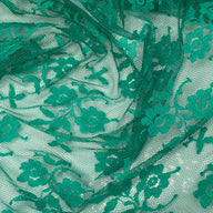 Floral Corded Lace with Scalloped Edges - Green