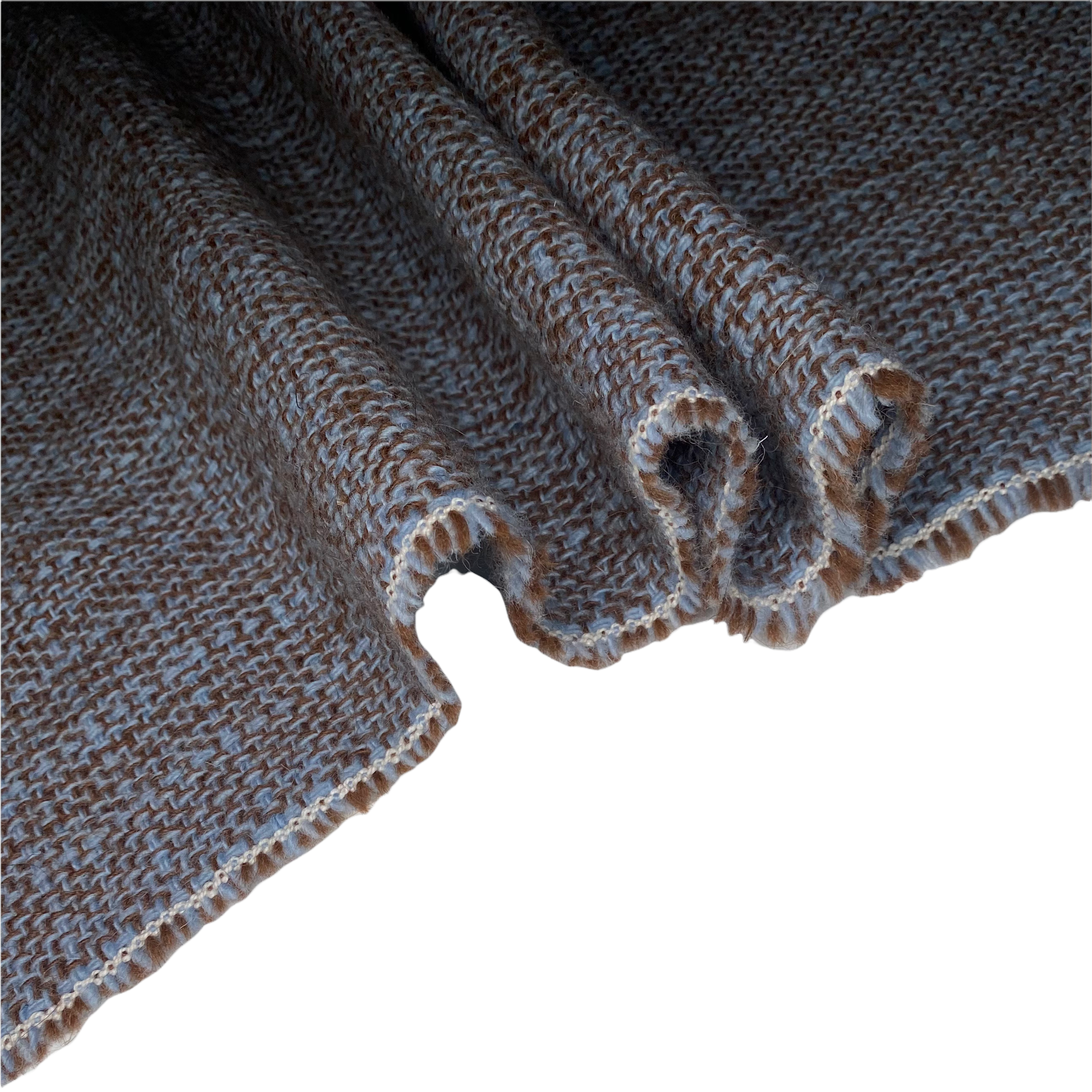 Italian Wool Boucle -  Blue/Brown