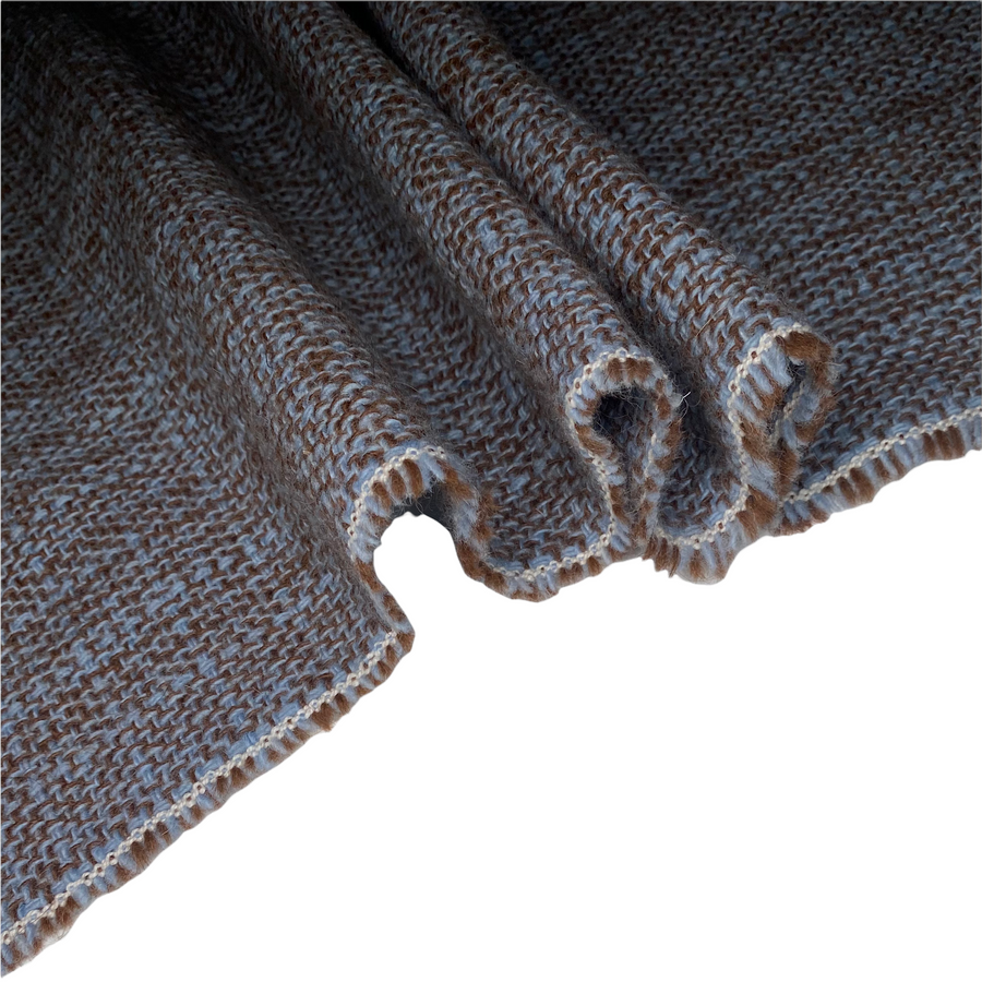 Italian Wool Boucle -  Blue/Brown