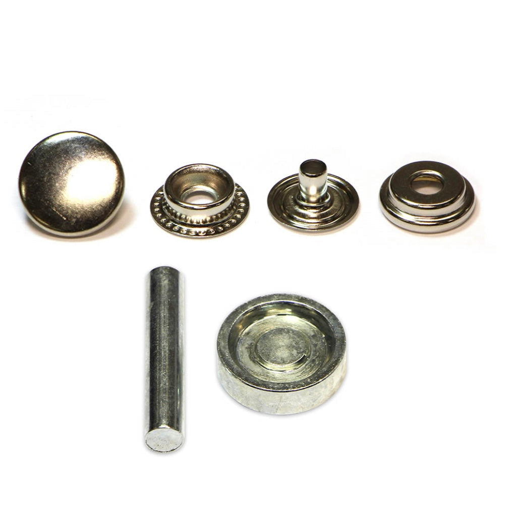 Heavy Duty Snaps with Tool - 15mm (5/8″) - 8 sets - Black