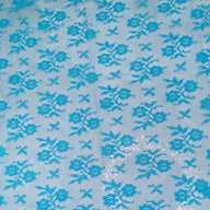 Floral Corded Lace with Scalloped Edges - Blue