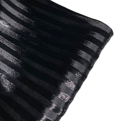 Striped Silk Velvet - Black
