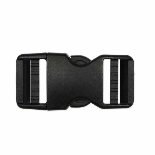 Double Adjust Parachute Buckle - Plastic - 25mm (1″) - Black