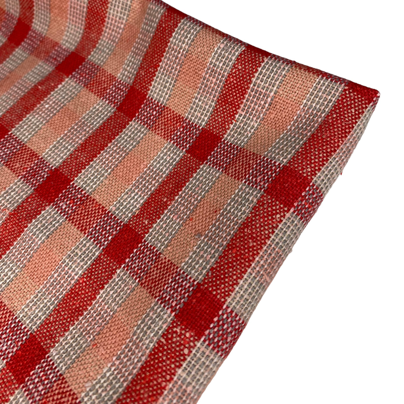 Yarn Dyed Wool Plaid - Red/Pink/White/Grey